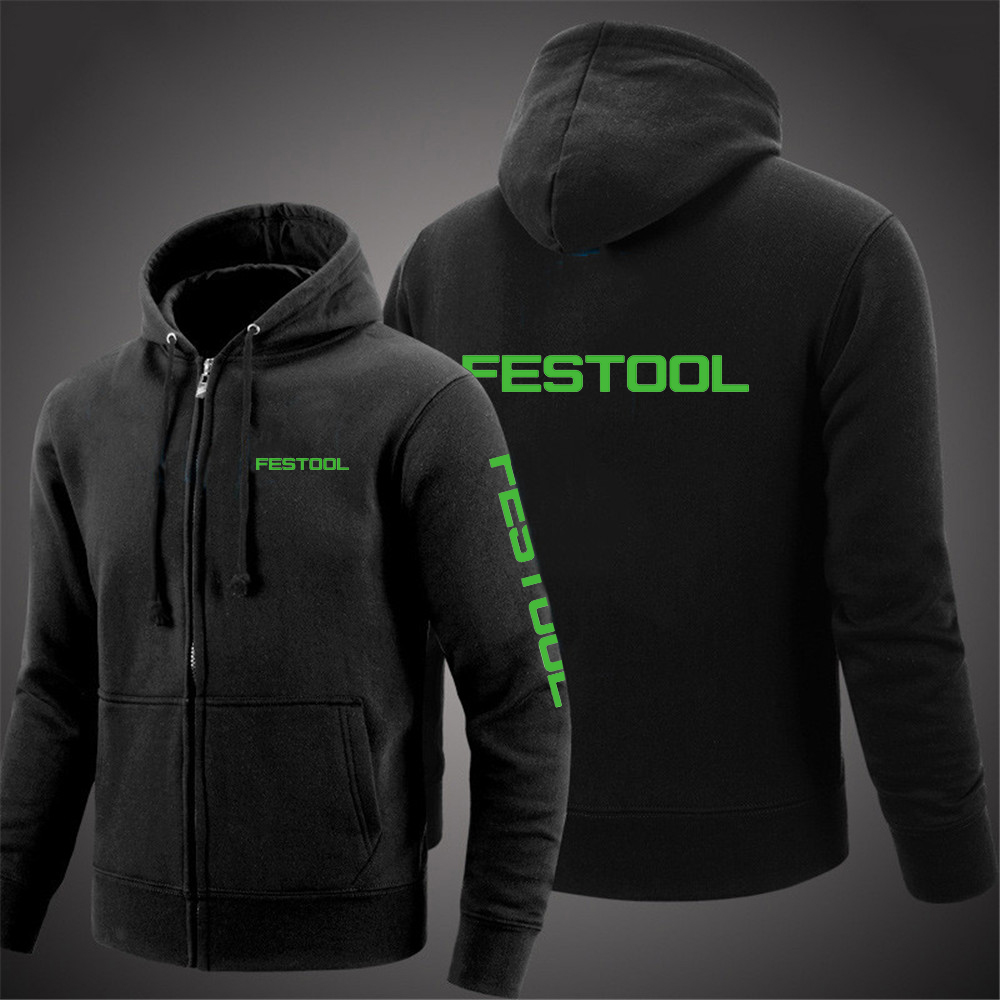Festoolเครื่องมือการพิมพ์บุรุษHoodies 2021 ฤดูใบไม้ผลิและฤดูใบไม้ร่วงเสื้อสีทึบซิปแฟชั่นเสื้อHarajuku Top