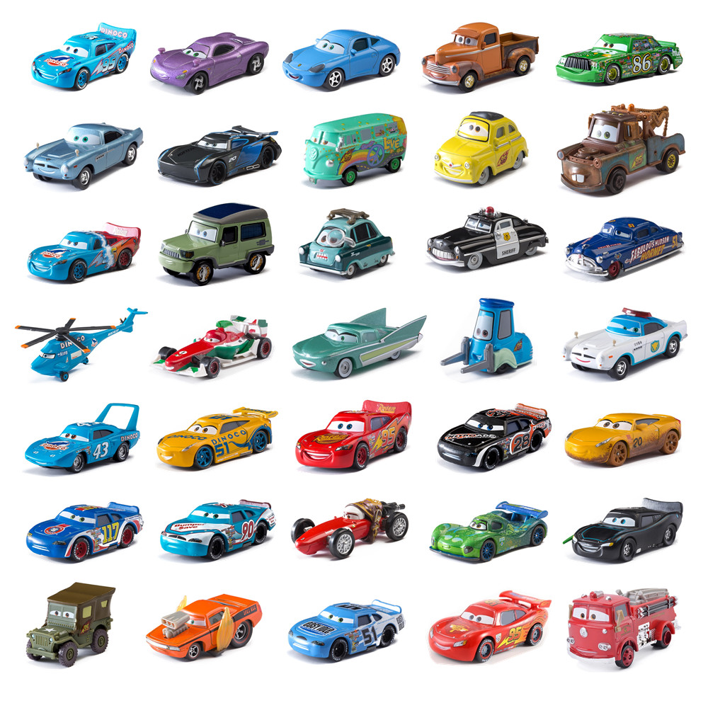 Crianças carro disney pixar carros 3 relâmpago mcqueen brinquedos jackson tempestade o rei mater 1:55 diecast liga de metal modelo carro presente do miúdo