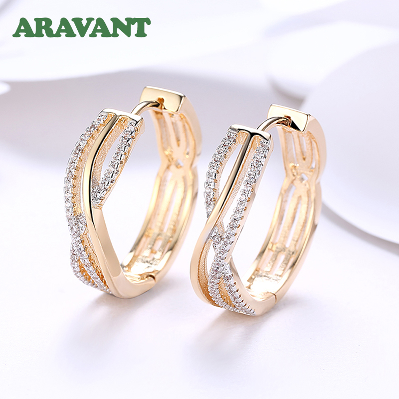 ARAVANT – boucles d'oreilles torsadées en argent 925, 24mm, or 18 carats, bijoux de mariage à la mode pour femmes