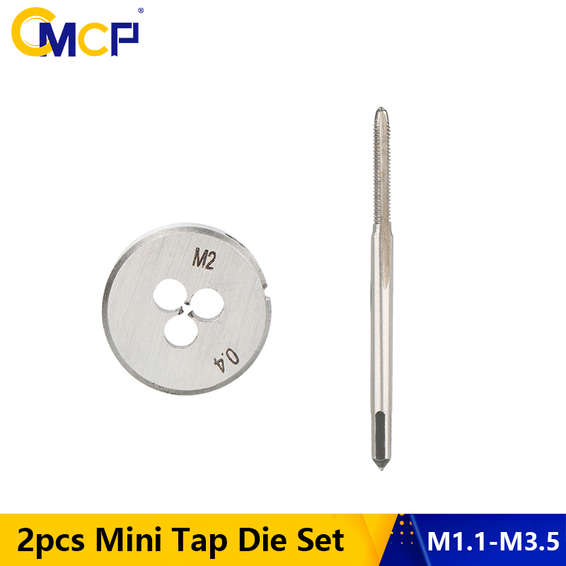 CMCP 2 pz Vite Metrica Rubinetto E Die Set M1.1 M2 M2.2 M2.5 M3.5 Mano Destra Macchina Filettatura Rubinetto Trapano Mini Strumenti di Filettatura