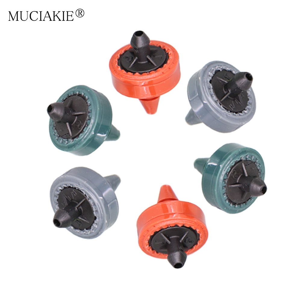 Regulador de irrigación por goteo para jardín, emisor de compensación de presión de 2L, 4L, 8L/H, 50-1000 Uds., gotero de manguera de 1/4"