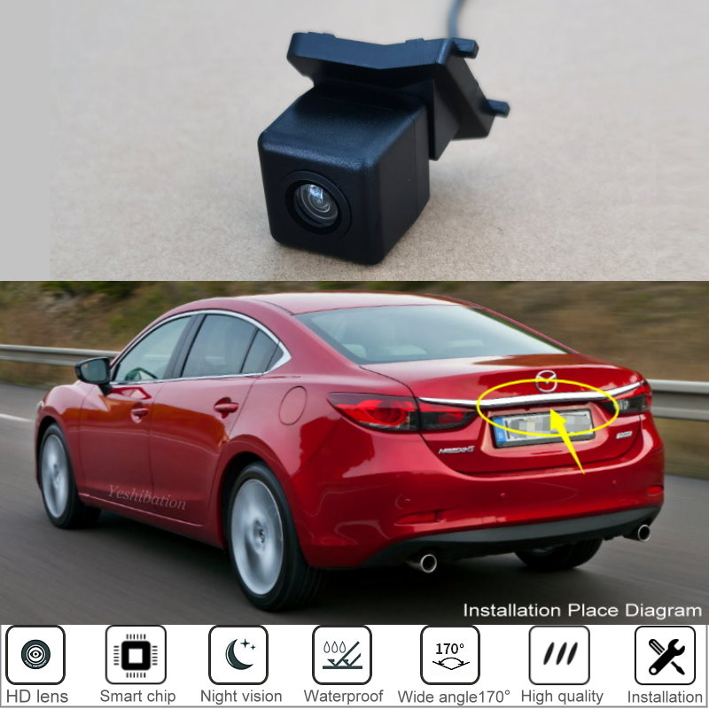 Cámara de visión trasera para coche Mazda 6 Atenza 2014, 2015, 2016, 2017, HD, alta calidad, CCD, visión nocturna, marcha atrás