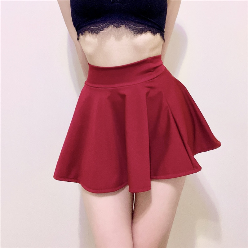 Dames Minirokken Outdoor Zoete Harajuku Meisjes Dans Yoga Rok Sexy Geplooide Rok Zonder Voering Grote Zoom Uitlopende Vrouwen Kort