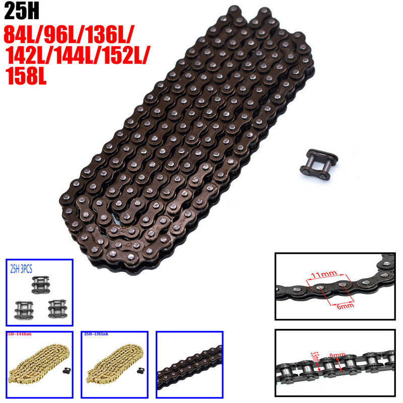 25H Dây Chuyền Dự Phòng Chủ Liên Kết 47cc 49cc Động Cơ 2 Thì ATV Quad Go Kart Bụi Bẩn Túi Xe Máy Mini xe Đạp Xe Máy Section144