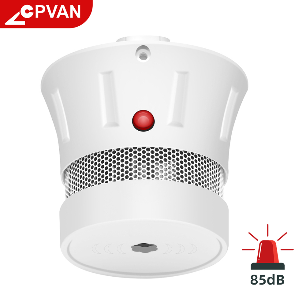 CPVan Mini Đầu Báo Khói CE EN14604 Khói 5 Năm Pin Độc Lập Quang Điện Cảm Biến Khói Cho Nhà Hệ Thống