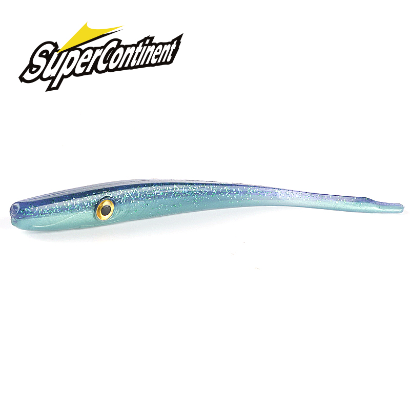 Supercontinent Crazy Slug 185 มม./3 pcs 125 มม./6 pcs ตกปลา Lure Seabass เหยื่อประดิษฐ์ซิลิโคนหนอน SHAD ปลาไหลเข็ม