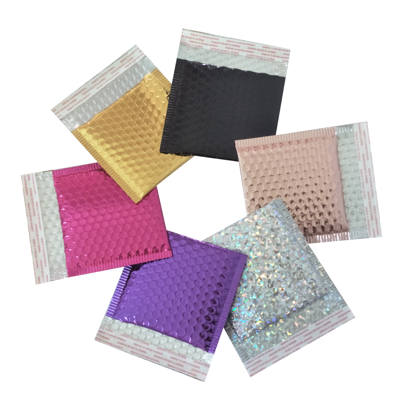 10 Uds. 15x13cm Color burbujas metálicas bolsas de papel de burbujas aluminizadas bolsas postales con auto sellado bolsa de regalo sobres acolchados