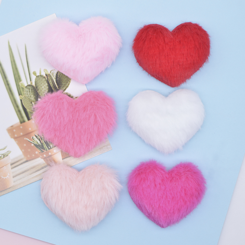 24 Buah 50X45Mm Empuk Lembut Plush Heart Bordiran untuk DIY Pakaian Topi Sepatu Jahit Patch Sarung Tangan Hiasan Kepala klip Rambut Busur Dekorasi N16