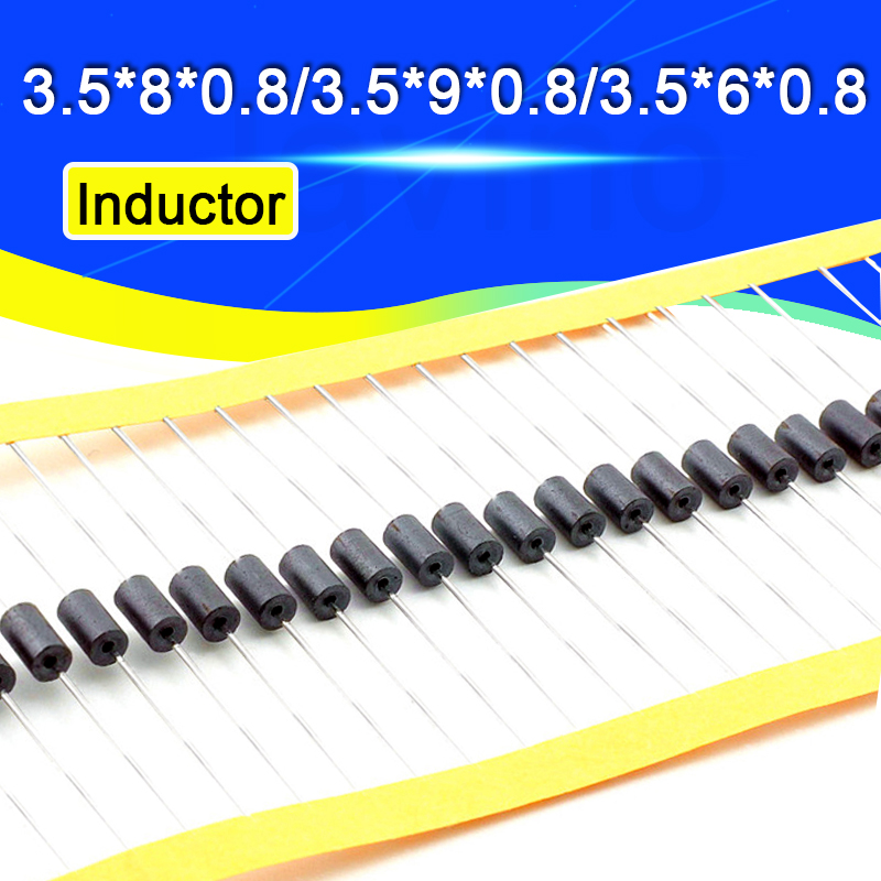 50-500 PÇS/LOTE Javino Indutor contas 3.5*8*0.8 3.5*9*0.8 AXIAL FERRITE Beads 3.5x8x0.8 3.5x9x0.8/3.5*6*0.8mm Indutância