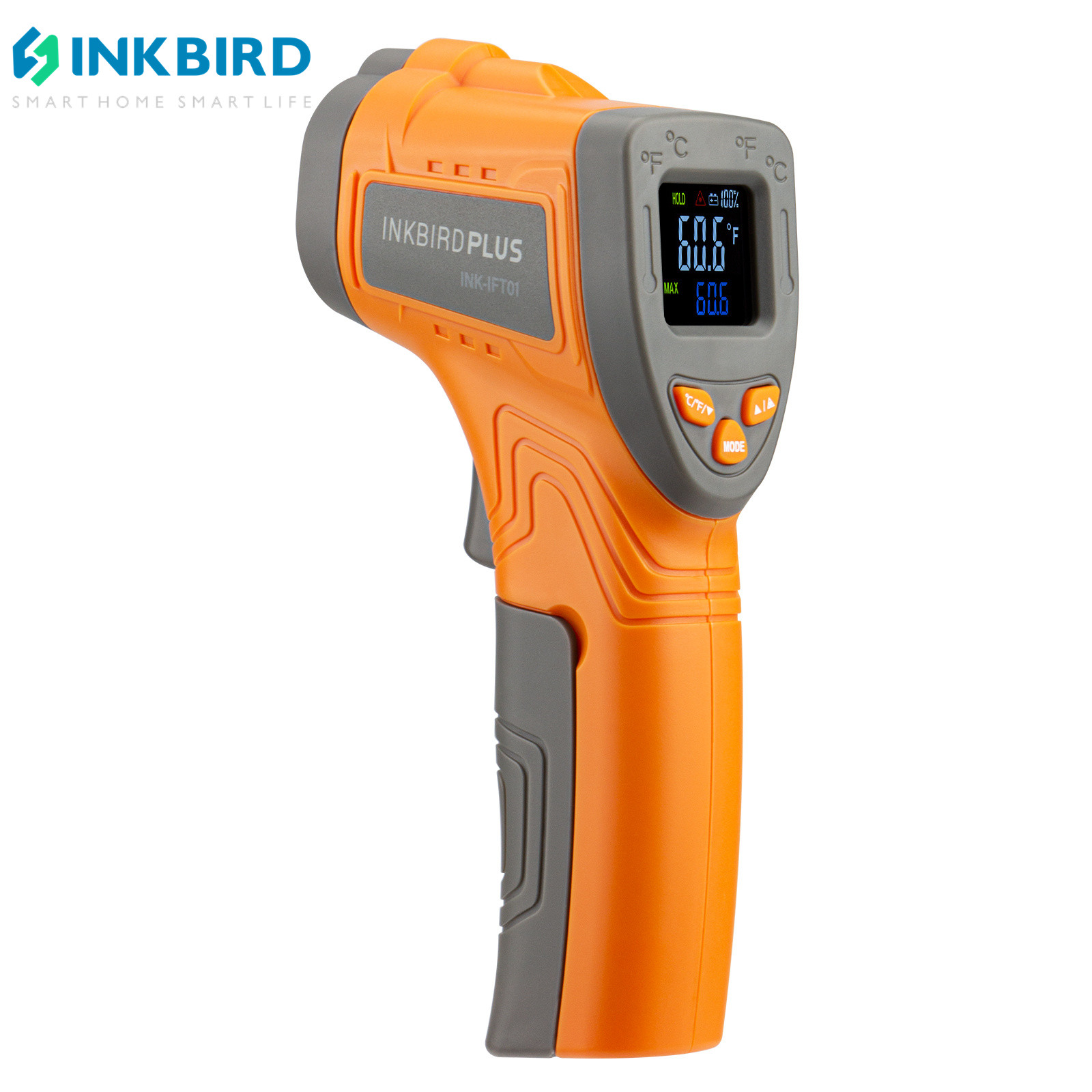 Inkbird เครื่องวัดอุณหภูมิอินฟราเรดเลเซอร์ INK-IFT01 Non-Contact Instant อ่านอุณหภูมิสำหรับอุตสาหกรรม Detect Home Improvement