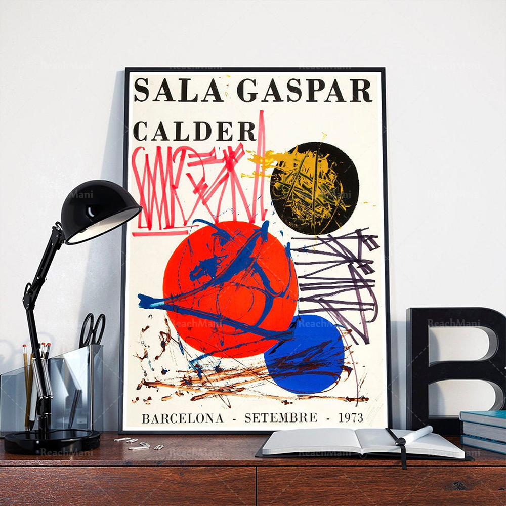 Calder-sala Gaspar- Barcelona-Poster Pameran 1973-Hadiah Dekorasi Poster Seni Cetak Kanvas