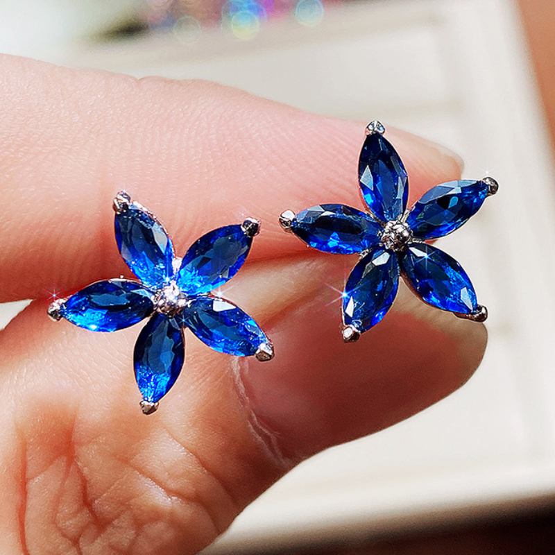 CAOSHI – boucles d'oreilles en forme de fleur pour femmes, bijoux chics en zircone brillante, accessoires de mariage, cadeau délicat