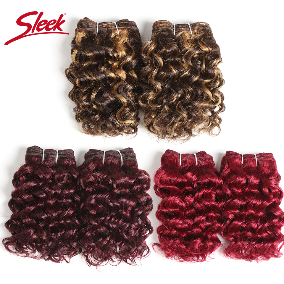 Cabelo humano encaracolado brasileiro elegante duplo desenhado marrom 2 #   33 #   Vermelho 99J Burg 3 pacotes de extensão de cabelo Remy um lote