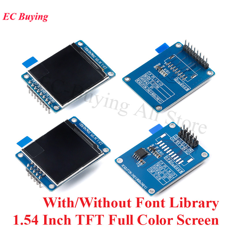 1,54 Zoll 1,54 Zoll Vollfarb-TFT-Anzeigemodul HD IPS LCD LED-Bildschirm 240 x 240 SPI-Schnittstelle ST7789 mit/ohne Schriftartbibliothek