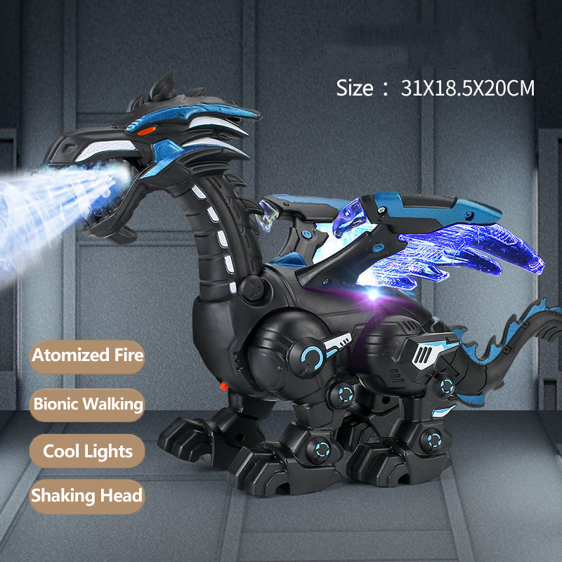 จําลอง Fire Mechanical Dinoasur สเปรย์น้ํา Cool Light ไฟฟ้าเด็กความบันเทิงปริศนาเกมของเล่นสําหรับของขวัญเด็ก