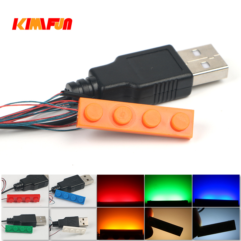 1Pc Set Lampu Led Merah Hijau Blok Bangunan Jalan Kota Dekorasi Biru USB Cocok Lego Orange Bata Rumah DIY mainan