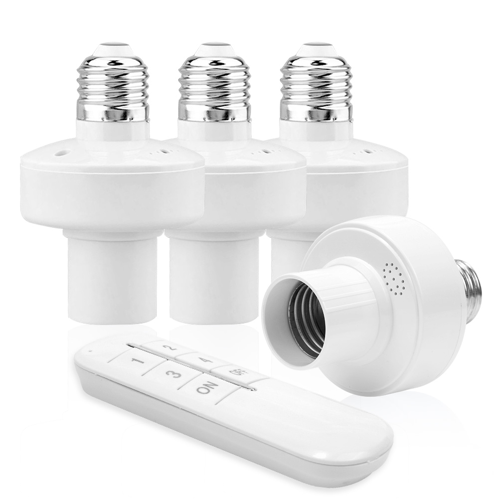 Draadloze Afstandsbediening E27 Licht Socket Lamphouder 20M Bereik Voor Led-lampen Lamp Socket Draadloze Lichtschakelaar Kit AC180-250V
