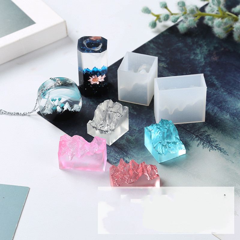 Double-sided Mountain แม่พิมพ์ UV Epoxy Resin Mold DIY ทำด้วยมือกระจกจี้ซิลิโคนแม่พิมพ์เครื่องมือทำหัตถกรรม