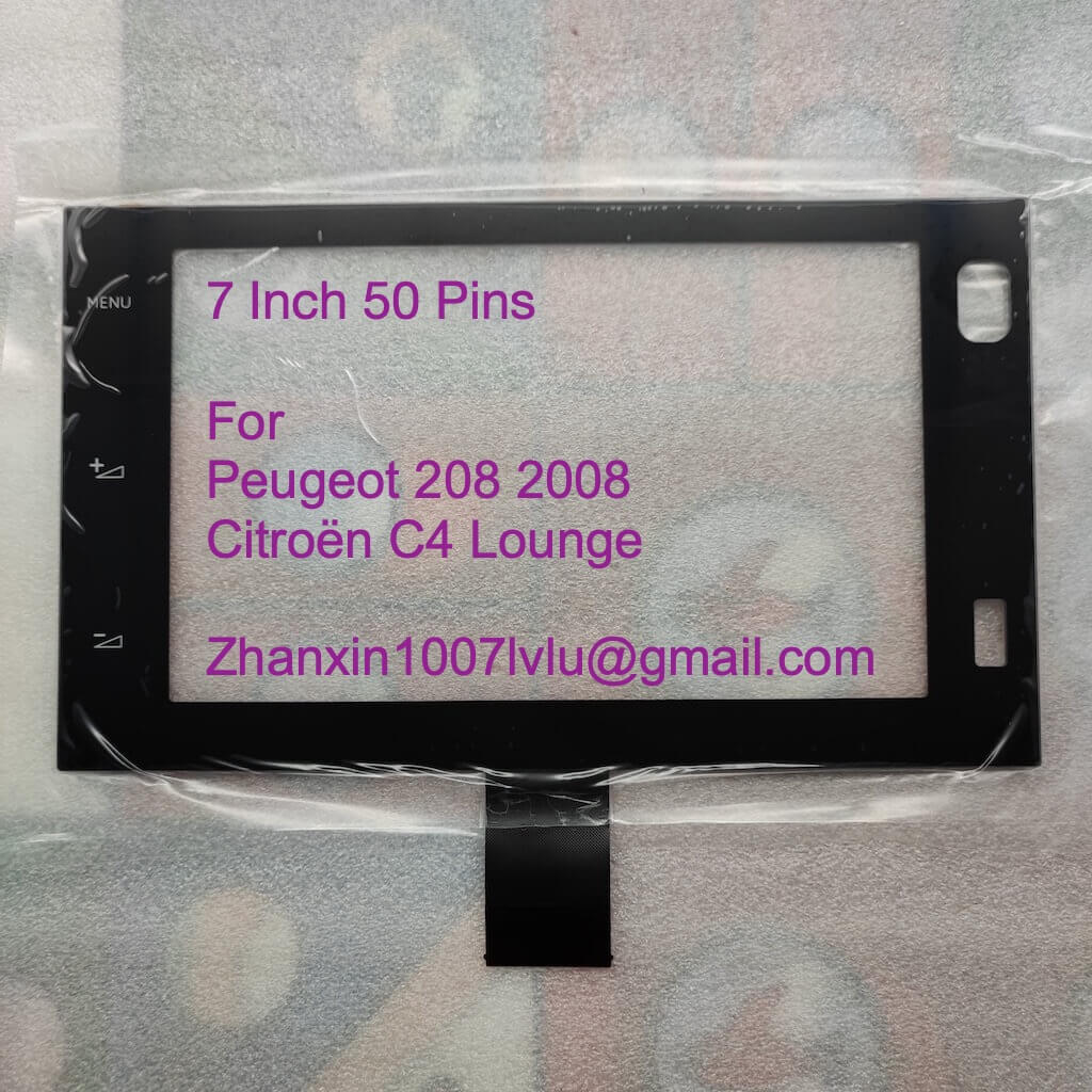 7 Inch 50 Pin Black Touch Screen Glas Digitizer Voor Peugeot 208 2008 Citroën C4 Lounge Auto Dvd Radio Speler gps Navigatie