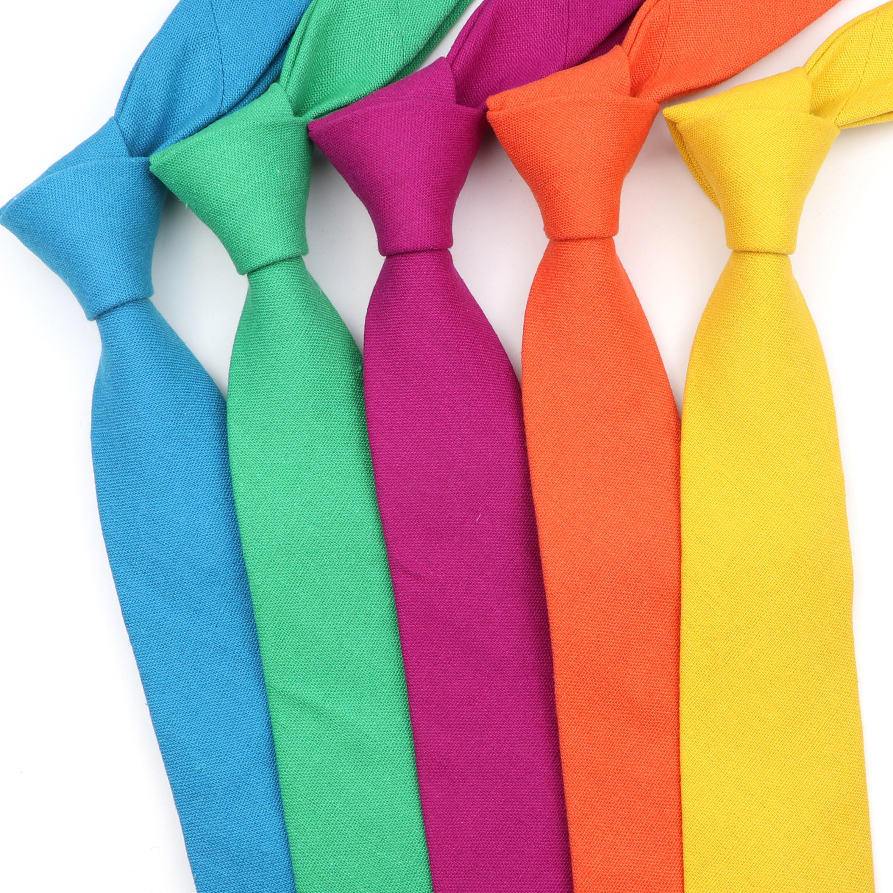 Solid Linnen Tie 6Cm Slanke Stropdas Snoep Kleur Leisure Voor Mannen Wedding Sociale Partij Pak Gift Roze Zwarte Skinny dagelijks Accessoire