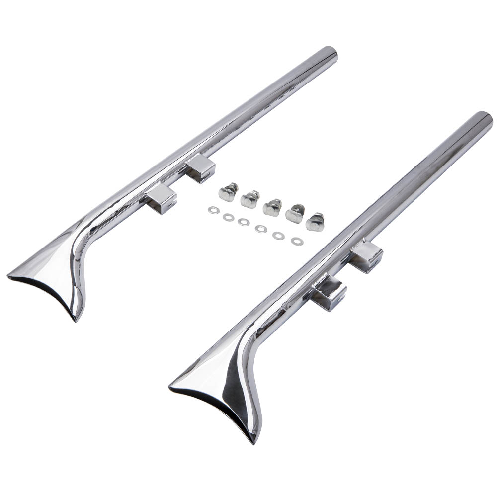 Chrome Fishtail Tubo de escape, deslizamento Ons para Harley Touring Road King 1995-2016, 36"