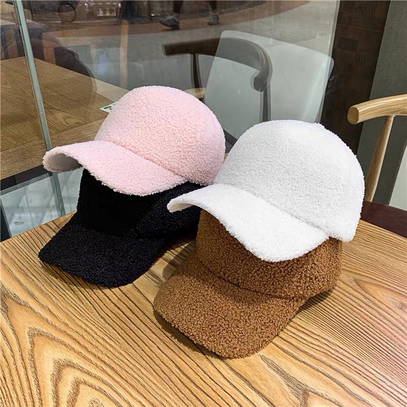 Bonés de inverno para mulheres homens boné de beisebol de lã engrossar quente cor pura casquette chapéu masculino feminino chapéus atacado