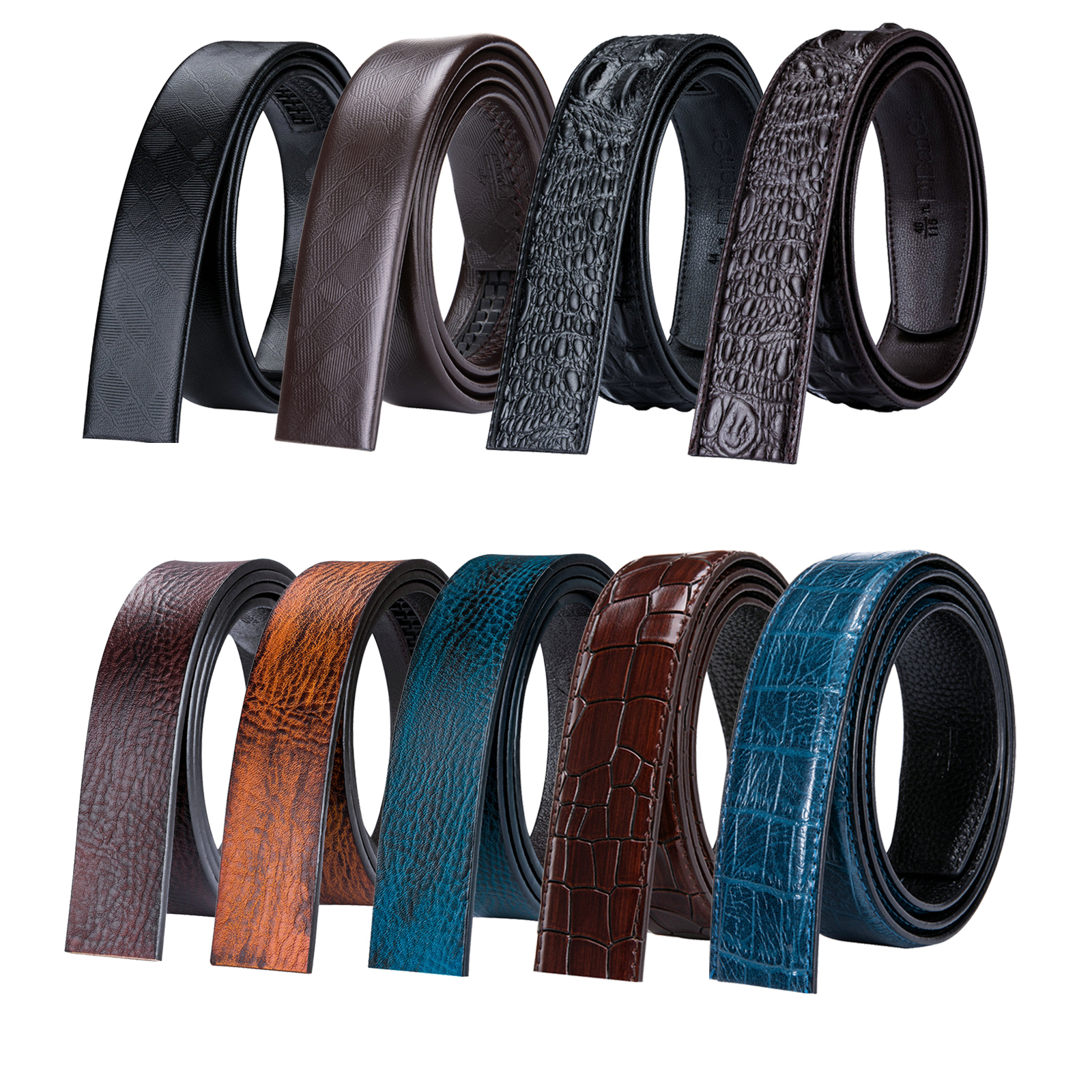 Ceinture en cuir véritable pour hommes, 3.5cm, sans boucle, peau de vache de haute qualité, sans boucle, ceinture de remplacement automatique en cuir pour hommes