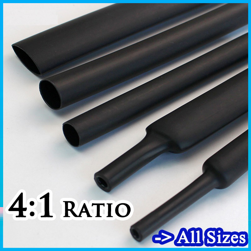 Tubo termo retrátil de 4/6/8/12/16/18/20/24/32/40/52mm, proporção 4:1, com cola, kit de cabo de fio adesivo de parede dupla