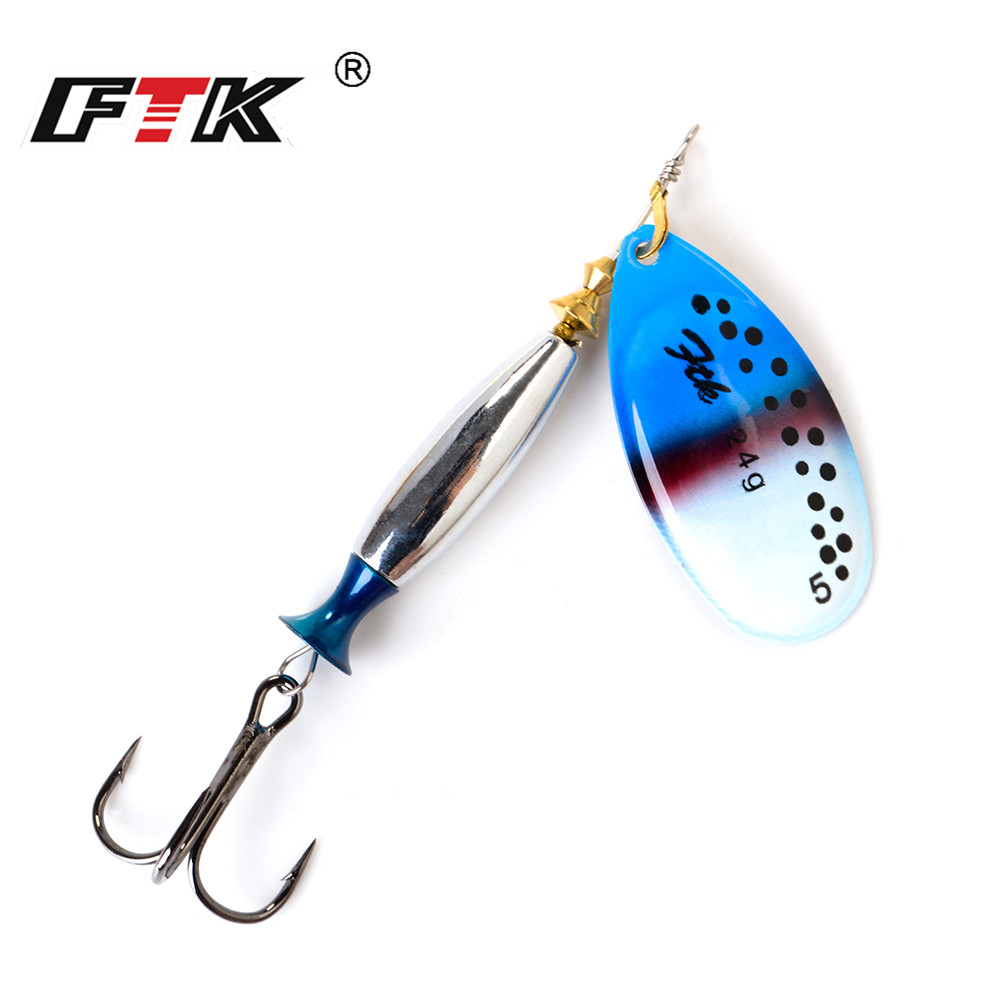 Przynęty wędkarskie FTK 18g 24g Spinner Bait Twarda Łyżka Bass Metalowe Przynęty z Piórami i Kotwiczkami do Łowienia