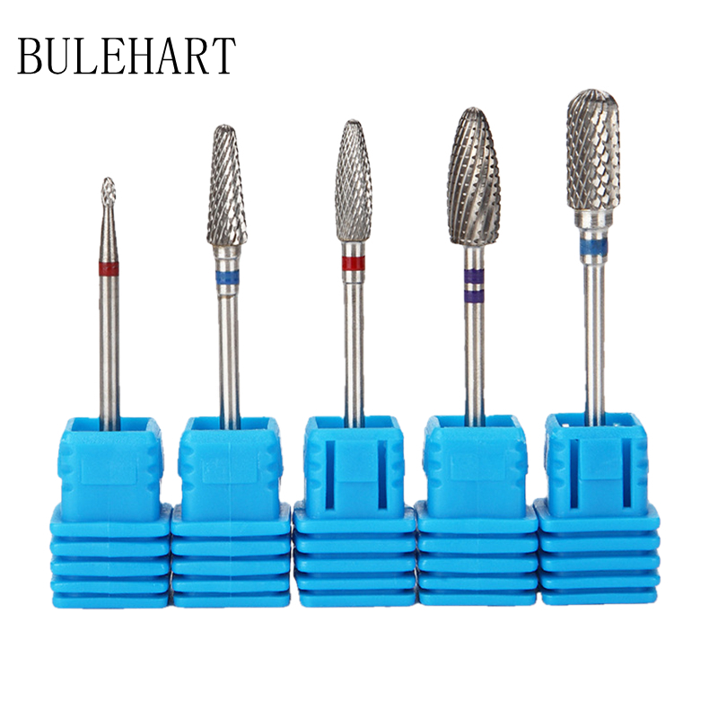 5-teiliges Fräser-Set aus Wolframstahl für die Maniküre, zum Entfernen von Gel-Lack, Grat, Nagelbohrer-Set