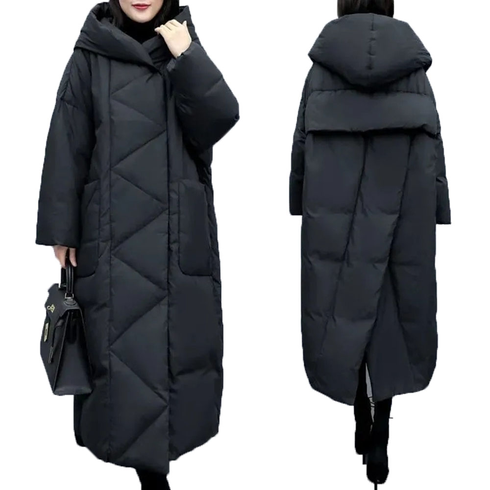 Jaqueta coreana solta feminina, casaco de comprimento médio, jaqueta de algodão preto, casaco grosso feminino, moda inverno, novo, A823, 2022