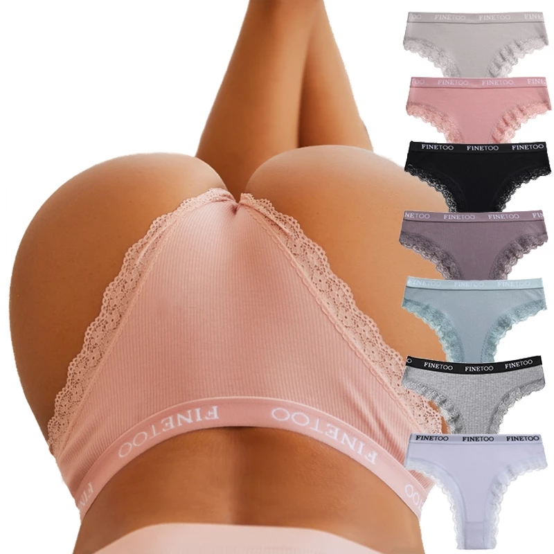 Mutandine sexy in pizzo di cotone Donna Intimo brasiliano Donna Mutande femminili senza cuciture Mutandine Slip Intimo M-XXL