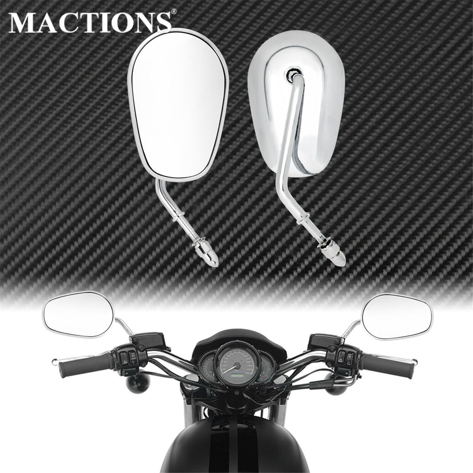 2 Xcermin Samping Tampilan Belakang Krom untuk Harley Sportster Dyna Softail Touring Road King XL 883 48 Fatboy Bobber Chopper