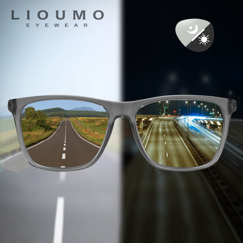 Okulary przeciwsłoneczne LIOUMO kwadratowe, fotochromowe, polaryzacyjne, męskie i damskie, do prowadzenia samochodu, retro, antyrefleksyjne, gafas de sol hombre