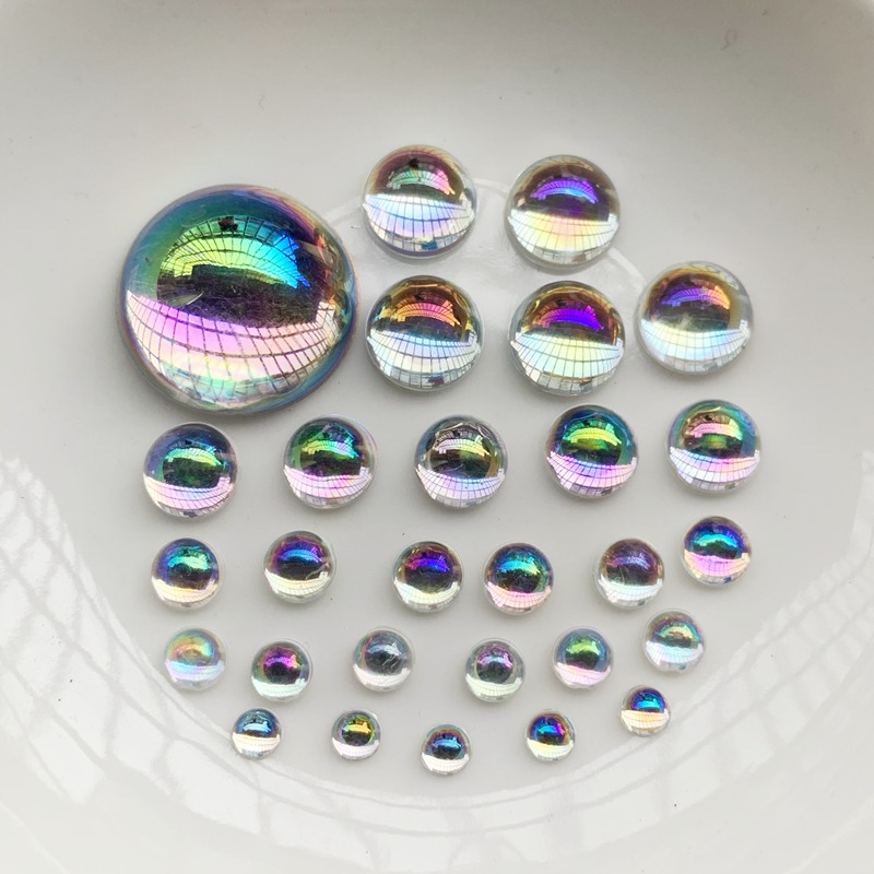 4mm, 5mm, 6mm, 8mm, 10mm, 12mm y 20mm acrílico Flatback Rhinestone transparente AB DIY decoración de uñas para teléfono móvil