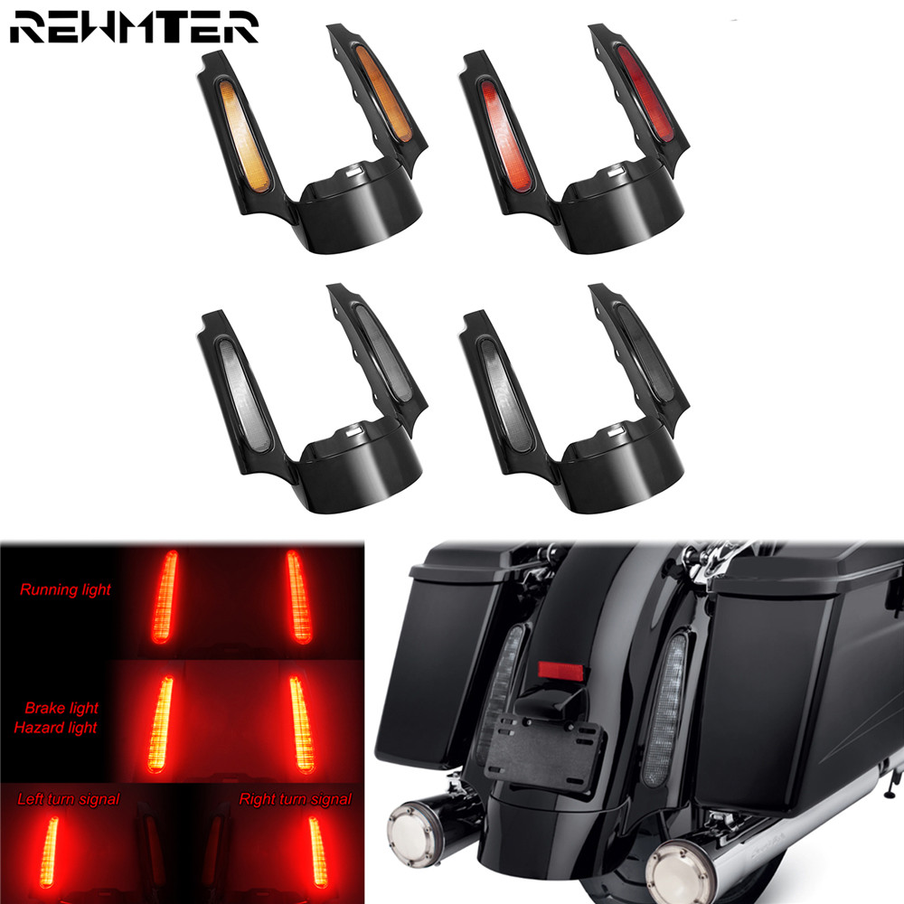 Motocicleta led luz traseira fender fascia conjunto sinal de volta luzes traseiras para harley touring 2009-2013 road king street electra glide