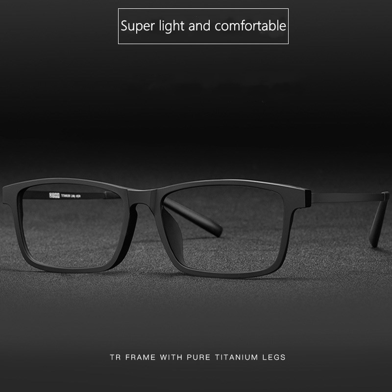 Mannen Pure Titanium Brilmontuur TR90 Ultralight Bijziendheid Verziendheid Bril Vrouwelijke Grote Frames Voor Recept Bril 8836X
