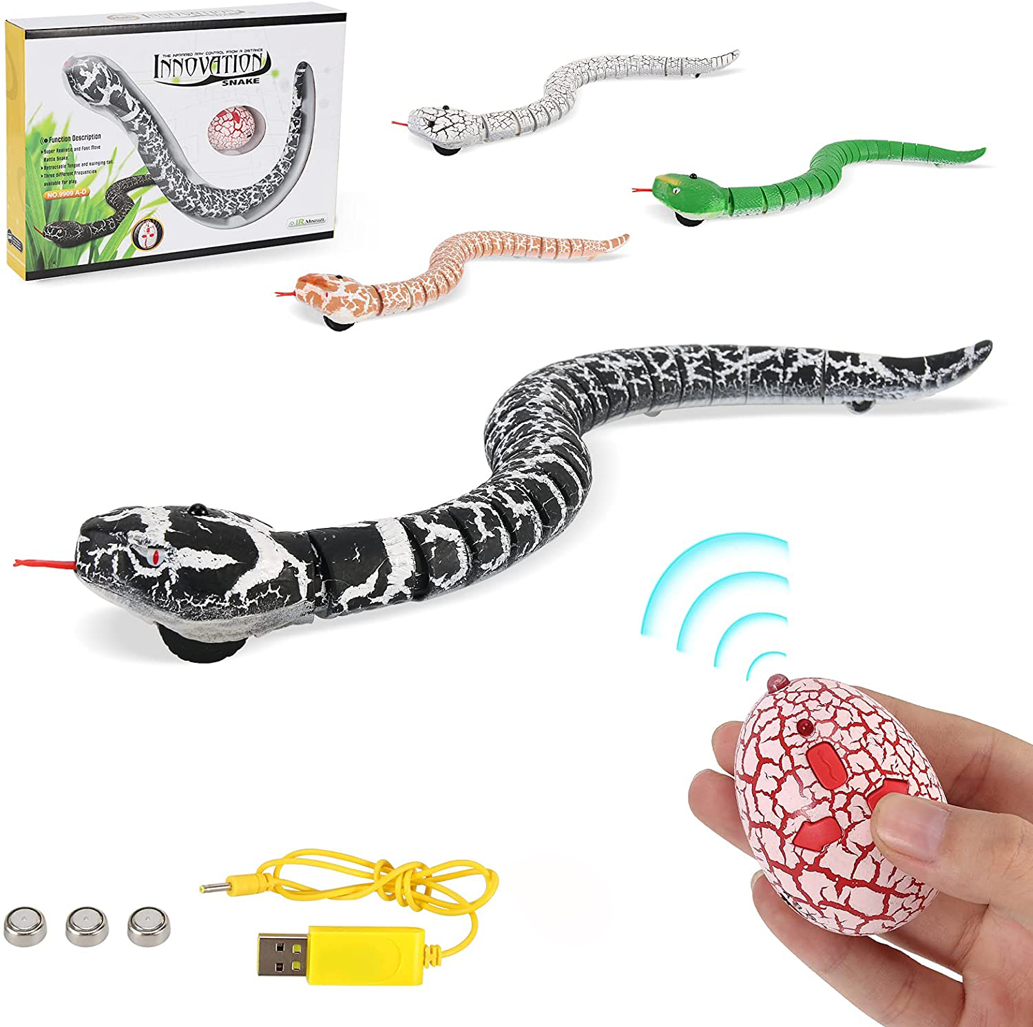 Realistis Remote Control Ular RC Hewan Mainan Menakutkan Simulasi Trik Ular Menakutkan Mainan Kenakalan untuk Halloween Hadiah Anak-anak