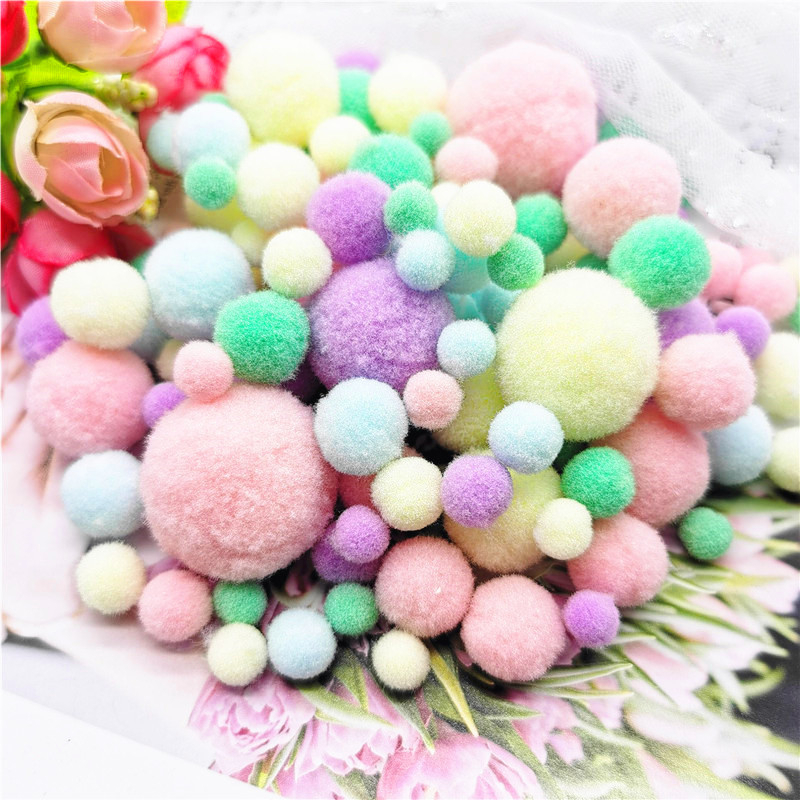 Macio Fluffy Multicolor Pom Poms Bolas, Vários tamanhos, Mini Brinquedos Infantis, Suprimentos Artesanais, 8mm a 30mm, 500 Pcs, 2000Pcs