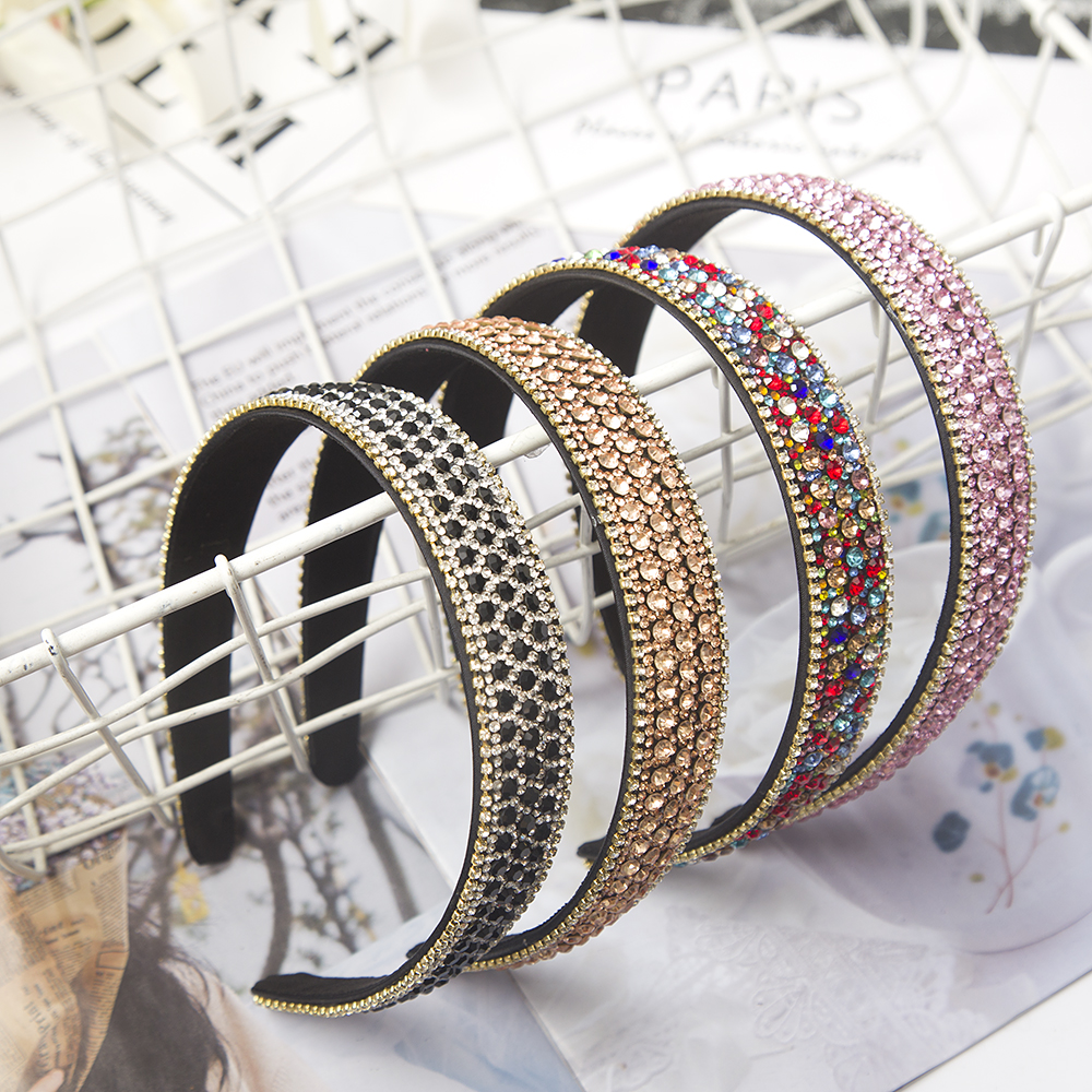 Barock Kristall Stirnbänder Mode Haar Hoop Bands Lünette Luxuriöse Strass Schwamm Haarbänder Frauen Haar Zubehör Kopfschmuck