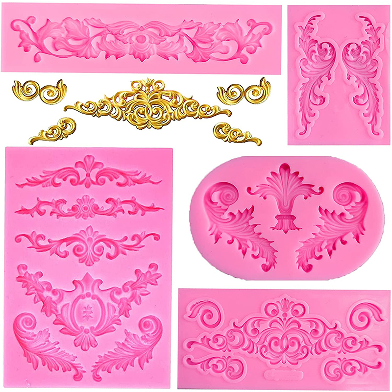 Barock Stil Curlicues Scroll Spitze Fondant Silikonform Kuchen Rand Dekoration Cupcake Top Dekoration Form