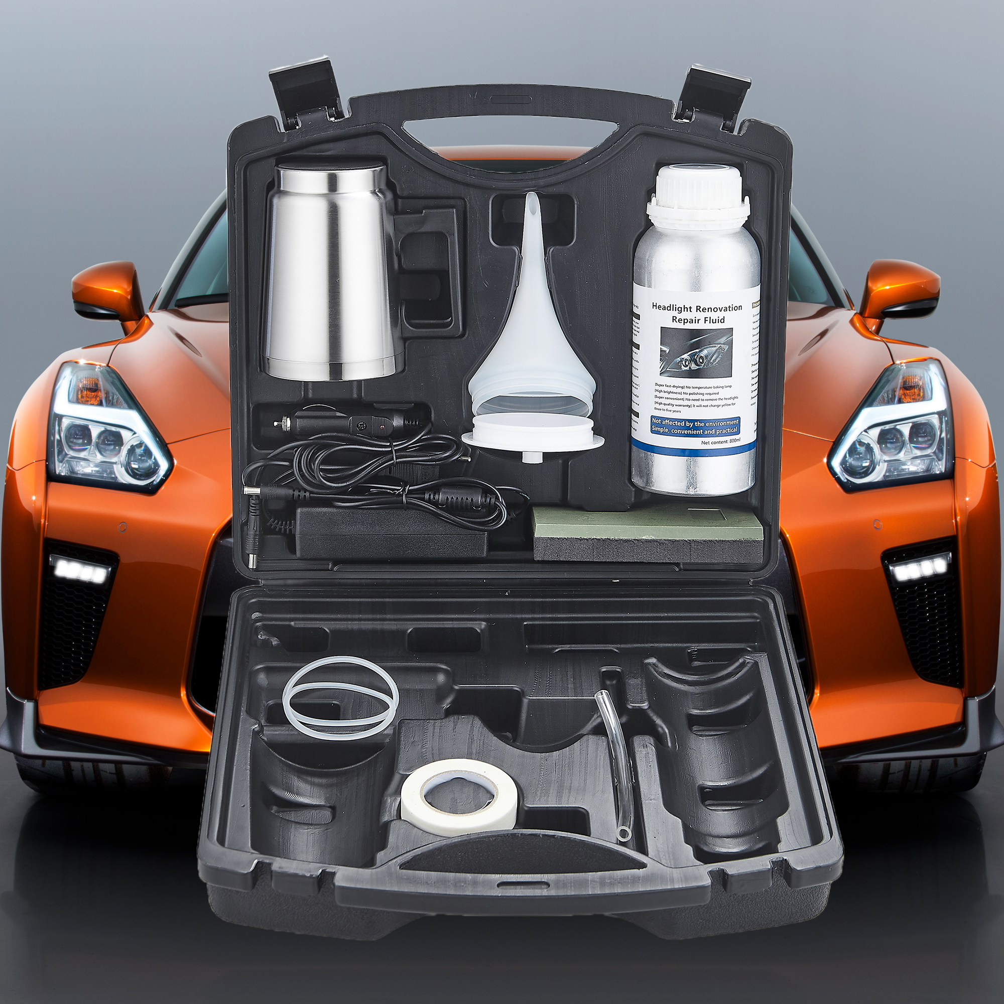 Kit de restauración de esmalte de faros de coche, Kit de restauración de faros, reparación de faros de coche, pulido líquido de 800ML para automóvil