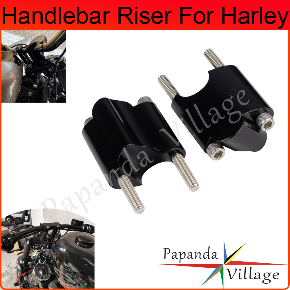 สีดำ/ภาษาโปลิชคำ1 "Handlebar Riser 2" Riser ขยายสำหรับ Harley Sportster XL 883 1200 XL48 2010-2022บาร์ยึดแบบหนีบ Bolt