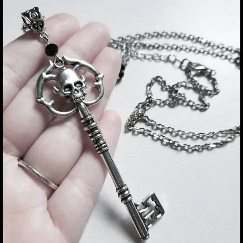Đồ Cổ Mới Bạc Đồng Chìa Khóa Vòng Cổ Sáng Tạo Mặt Dây Chuyền Charm Tuyên Bố Punk Trang Sức Mới Lạ Grunge Gothic Quà Tặng Halloween