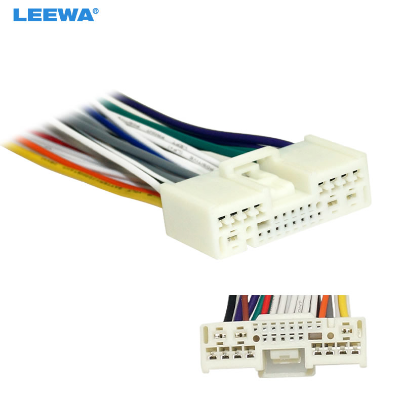 LEEWA Car Audio Radio 24Pin męski Adapter wiązki przewodów dla Mazda 3/5/6/CX-4/CX-5 Aftermarket Audio Stereo Wire Plug Cable # 6474