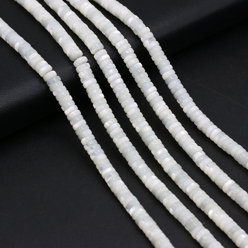 Natürliche Süßwasser Weiße Shell Runde Spacer Perlen Flake Lose Perlen Für Schmuck Machen DIY Armband Halskette Ohrring Zubehör