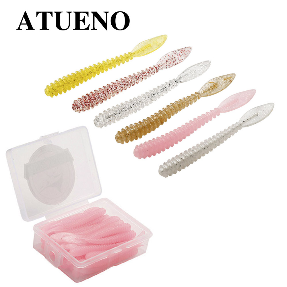 ATUENO – lot d'appâts souples en Silicone pour la pêche, pack de leurres pour attraper des poissons, pour les poissons, pour les nageurs, pour la pêche à la turlutte, wobbler, 57mm, 0.64g, 40 pièces