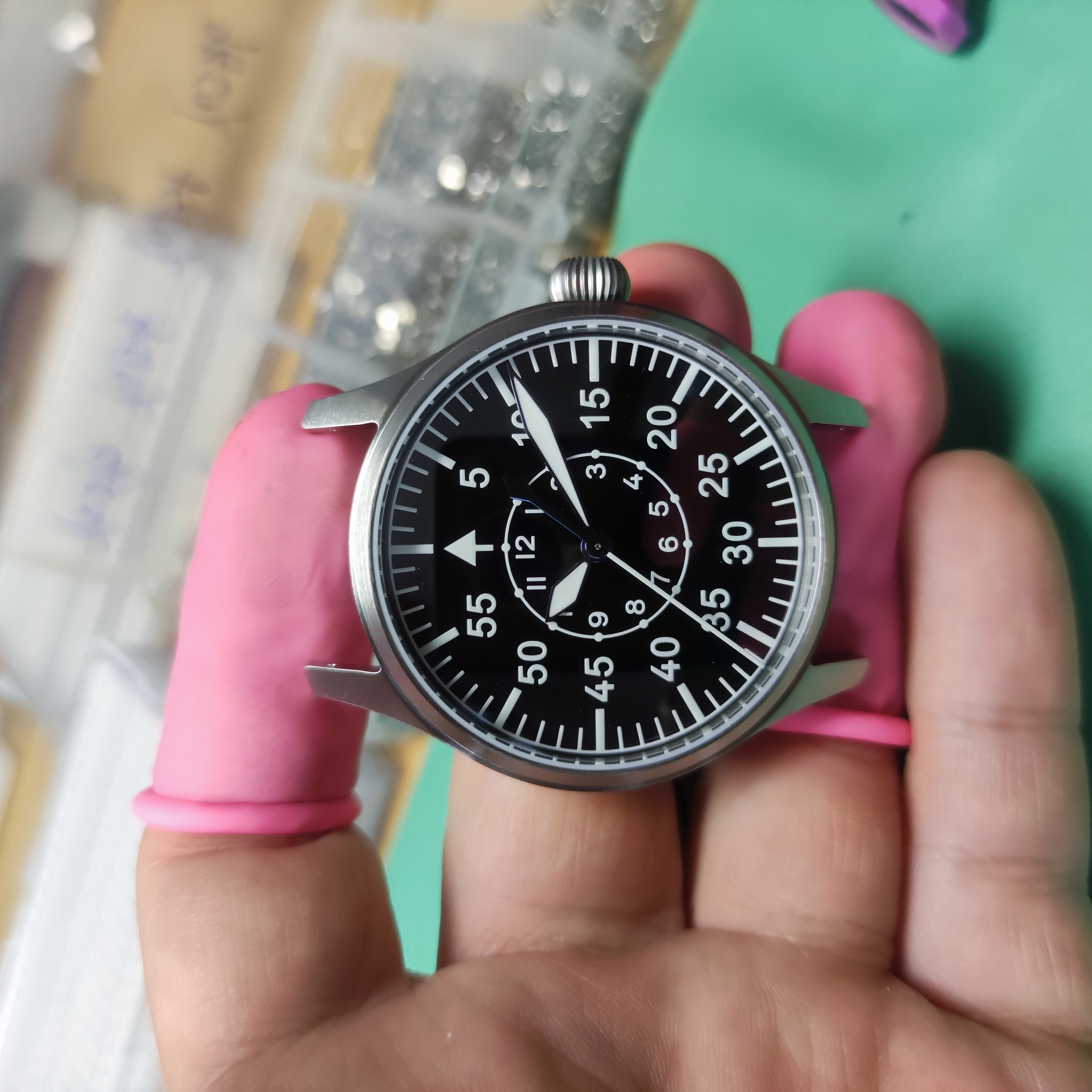 【Escapement Time】Automatic Movement Pilot Watch withType-B or Type-A   Black Dial and 40mm Case waterproof 100M