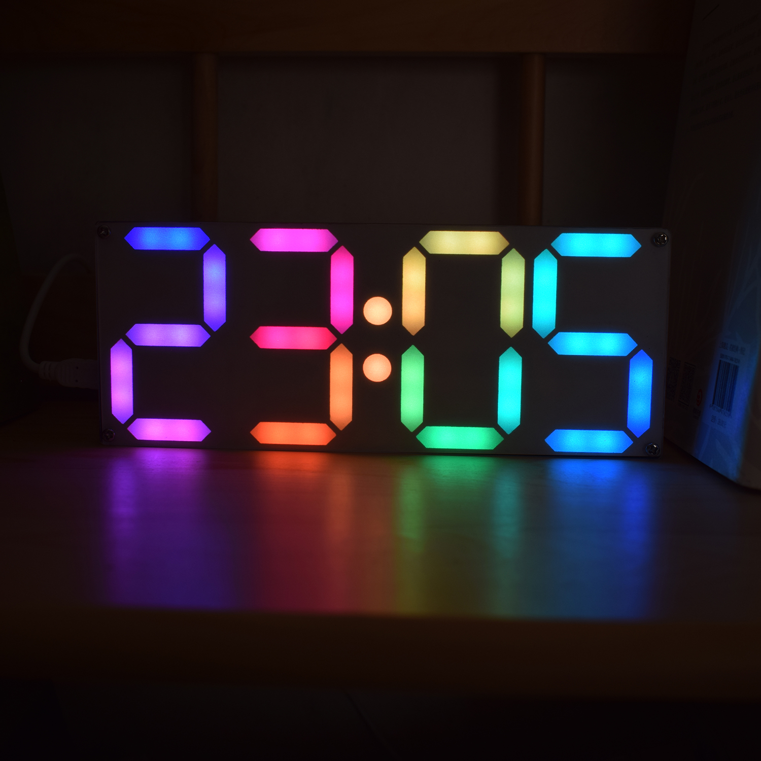 DIY Large RGB Rainbow Full Color Digital Tube DS3231 Clock Electronic Kit