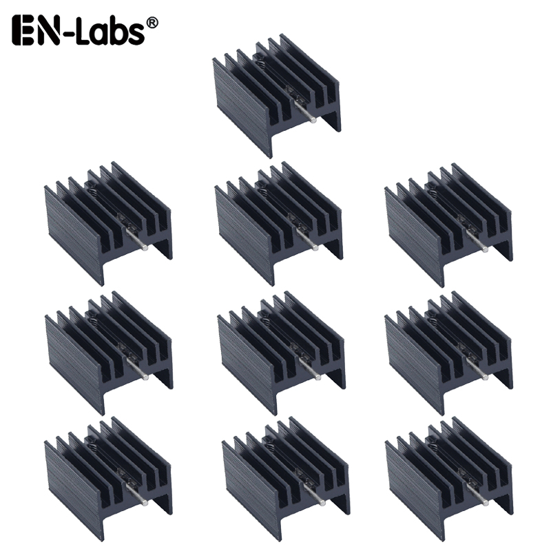 Aluminium Wastafel Panas untuk-220 MOSFET 220 Heatsink Cooler Radiator untuk MOS LM317 L7805 L7812 L78XX Transistor SET irfxx-10 Pcs